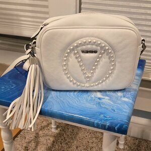 Valentino by Mario Valentino Mia Studded Crossbody leather bag white